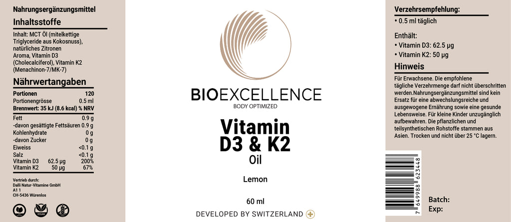 🌞 Vitamin D3 + K2 Öl